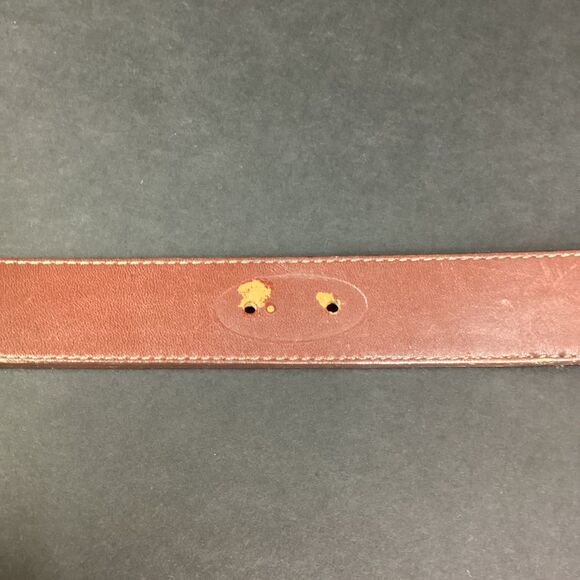 Vtg Brighton Brown Leather Belt 40" Etched Silver Tone Buckle Medallions 39107 - Picture 5 of 7